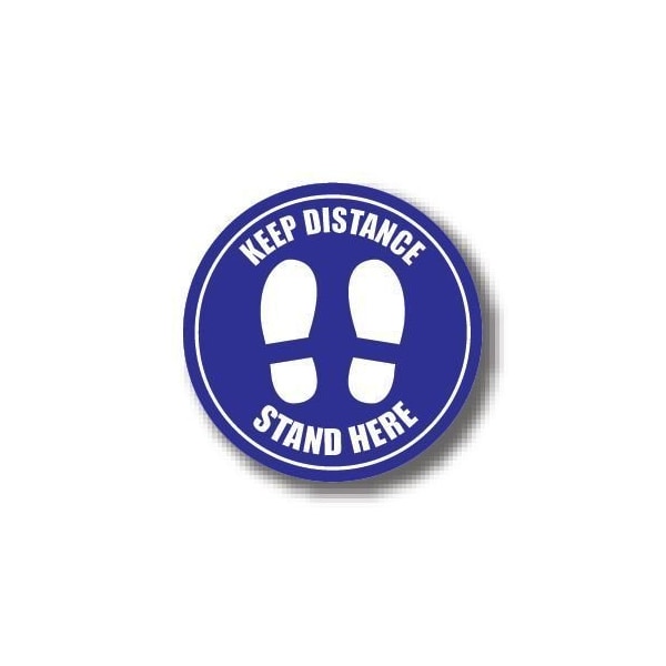 Ergomat 16in CIRCLE SIGNS Keep Distance Stand Here DSV-SIGN 256 #6348 -UEN - main